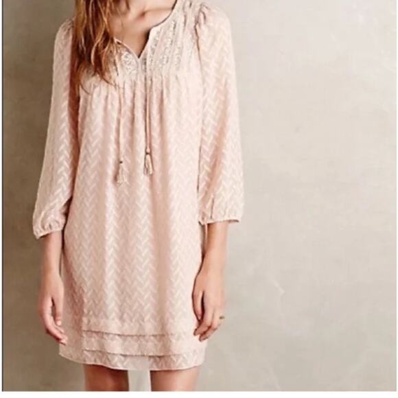 One‎ September Blush Long Sleeve Anwen Peasant Dress- S - Picture 1 of 10